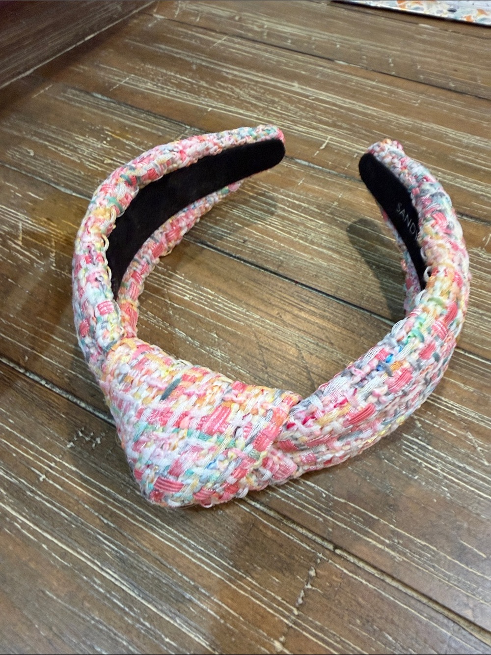Sand & Sky Pink Multicolor Tweed Padded Headband